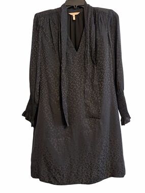 Rebecca Taylor Silk Black Cheetah Mini Dress